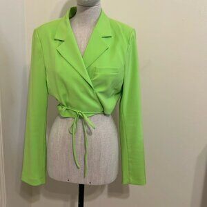 Zara Cropped Tied Blazer Size L Like New Condition